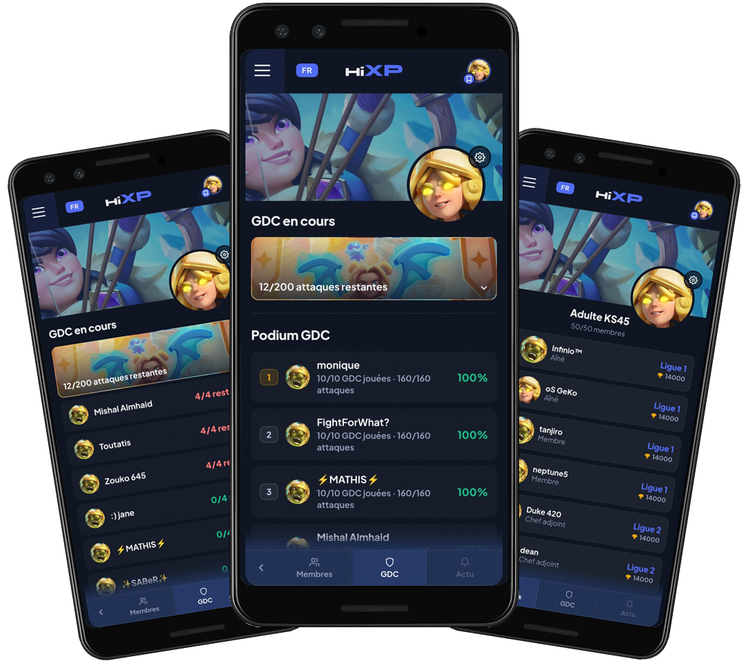 Members, ongoing clan war and GDC podium in hiXP